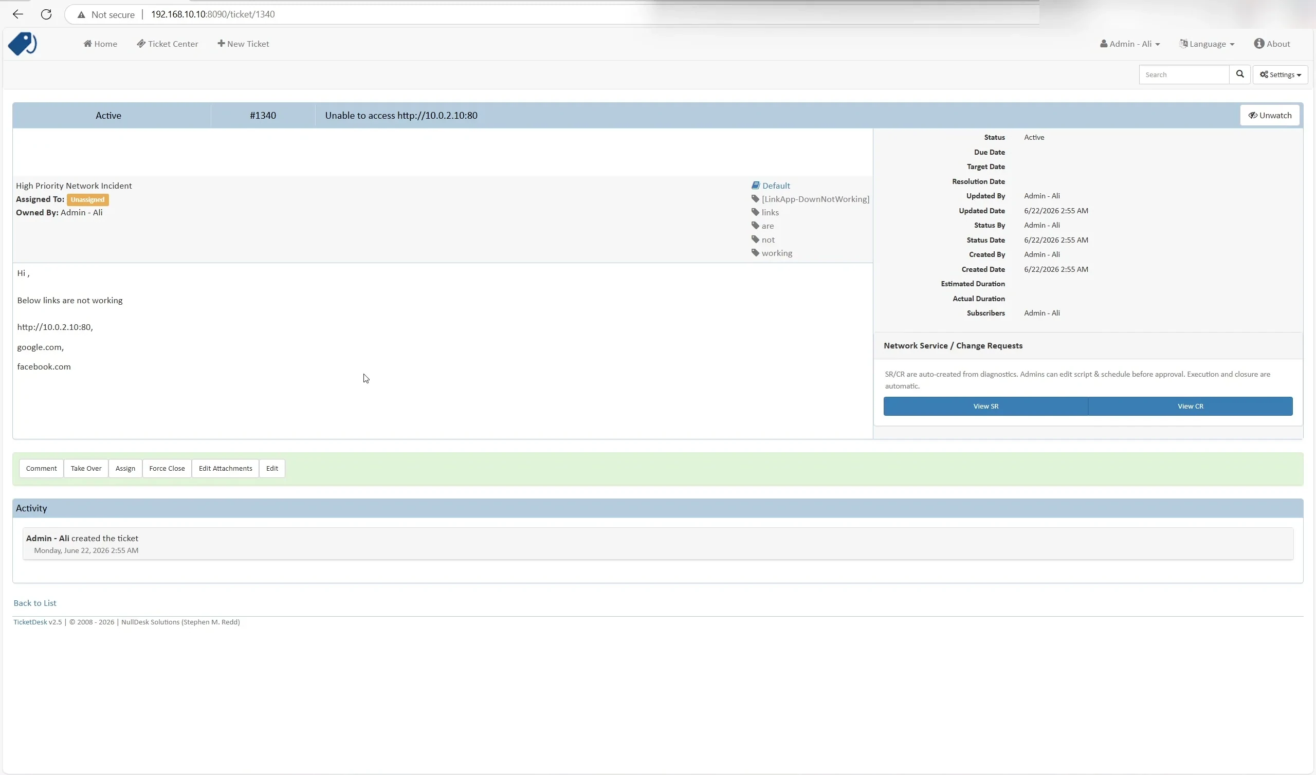 Smart GNOC workflow screenshot 2
