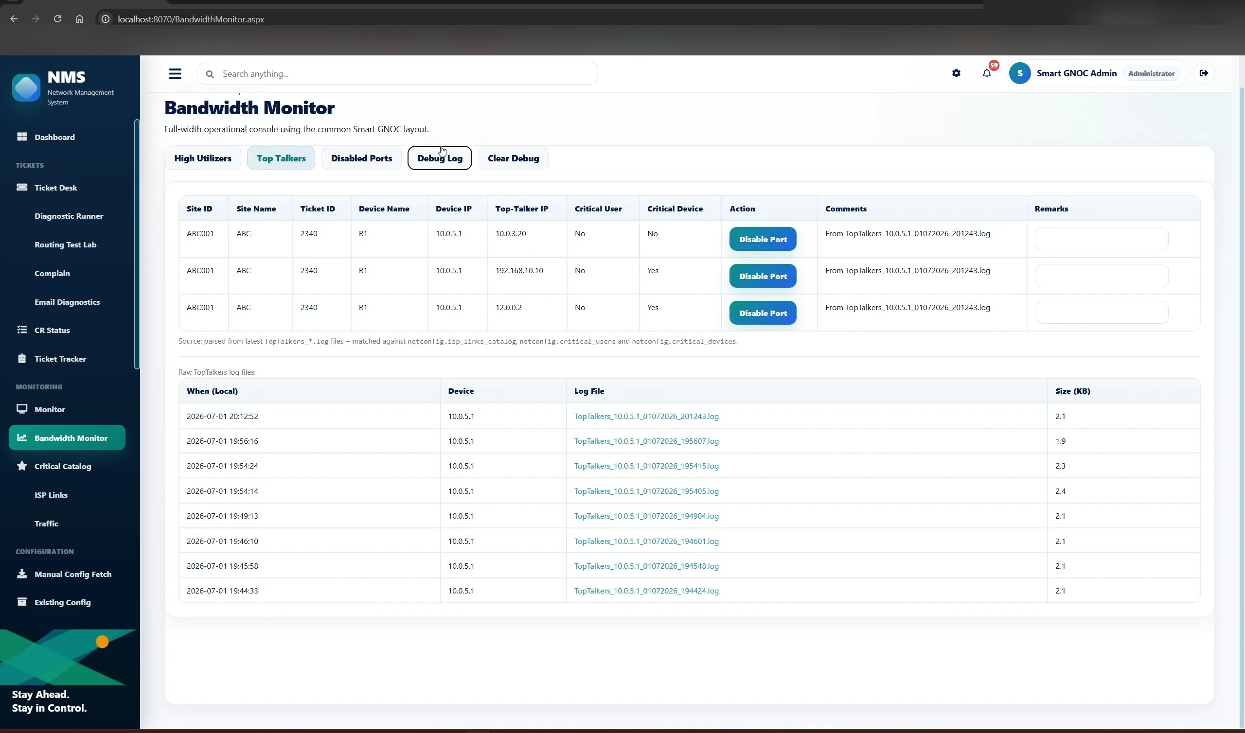 Smart GNOC workflow screenshot 17