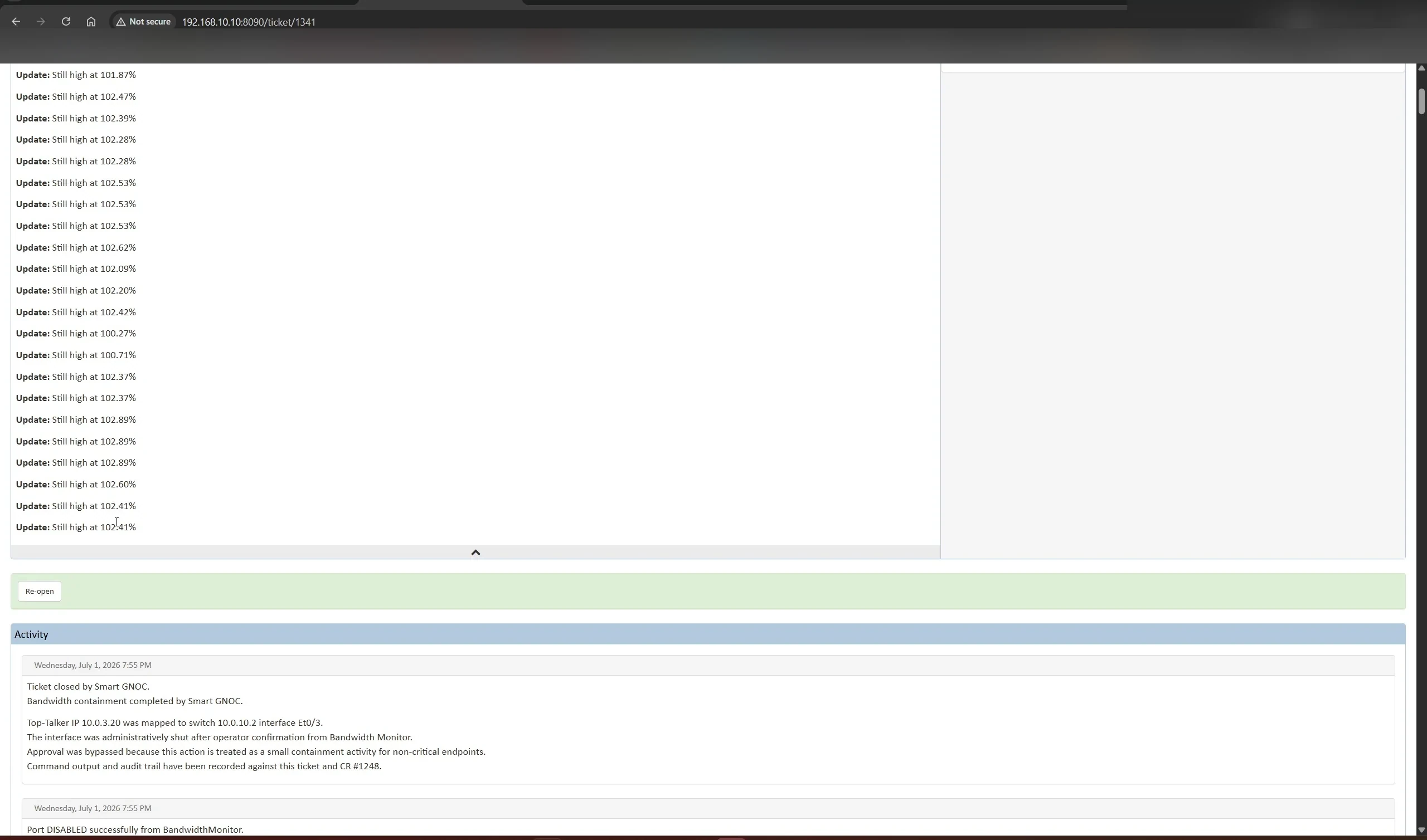 Smart GNOC workflow screenshot 19