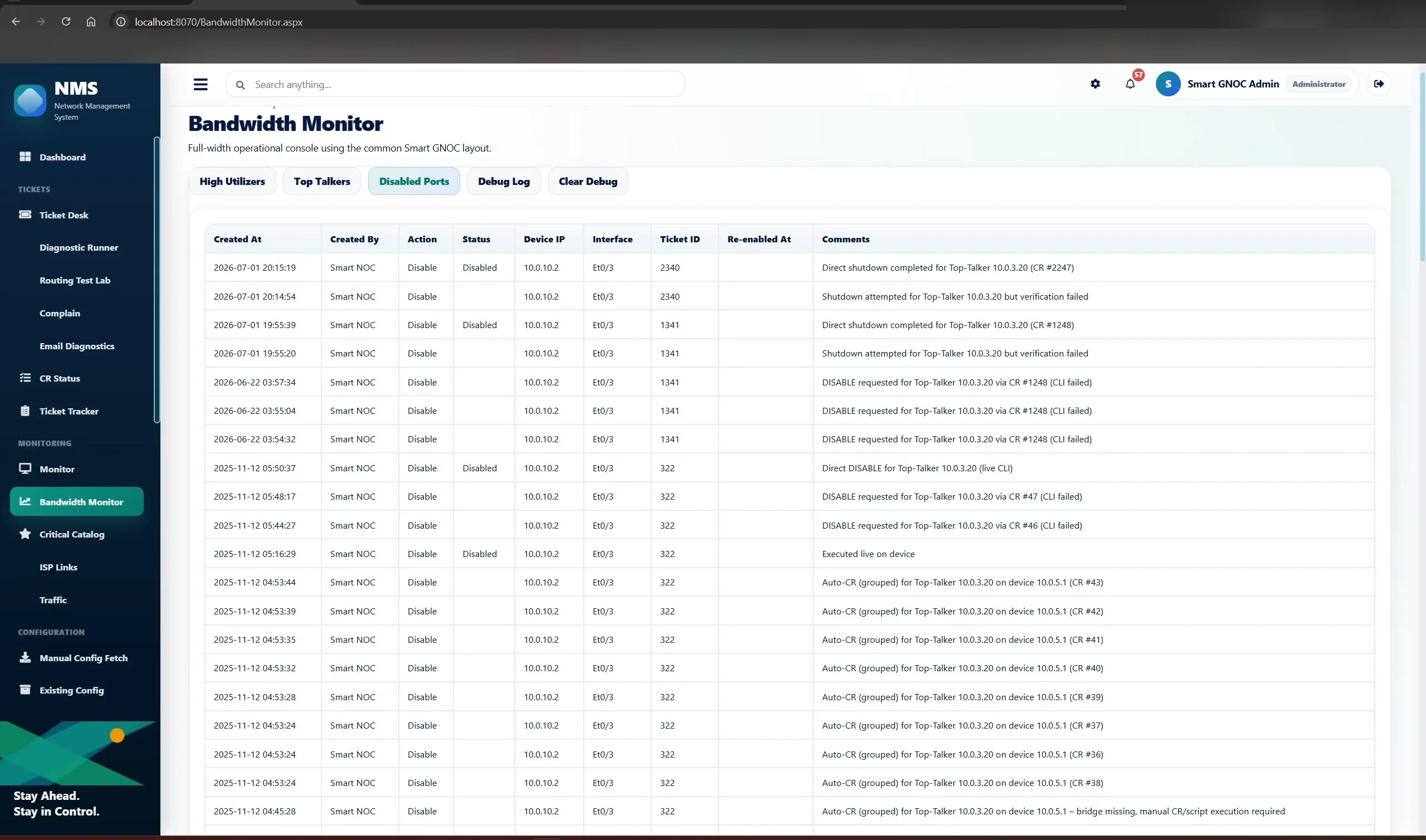 Smart GNOC workflow screenshot 21